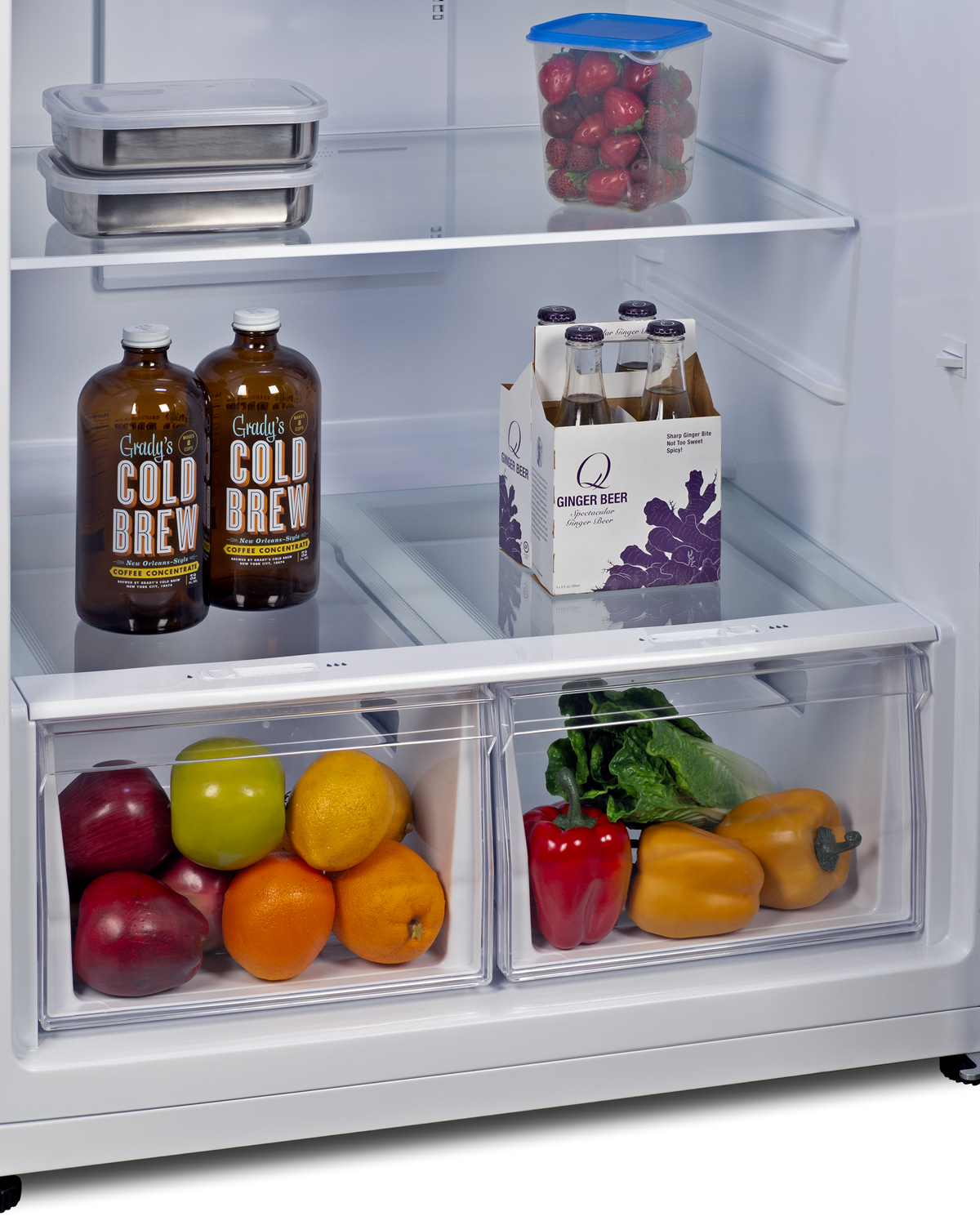 18 cu.ft. break room refrigerator-freezer in stainless steel with NIST calibrated alarm/thermometers